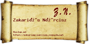 Zakariás Nárcisz névjegykártya